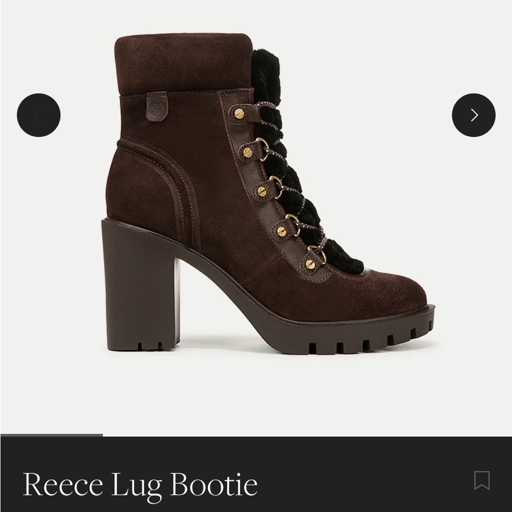 Reece Lug Bootie in Brown by Veronica Beard